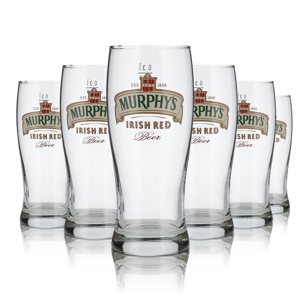 6x Murphy's Glass 0.3l Irish Stout Irish Red Beer Pint Beer Glass Set Brewery