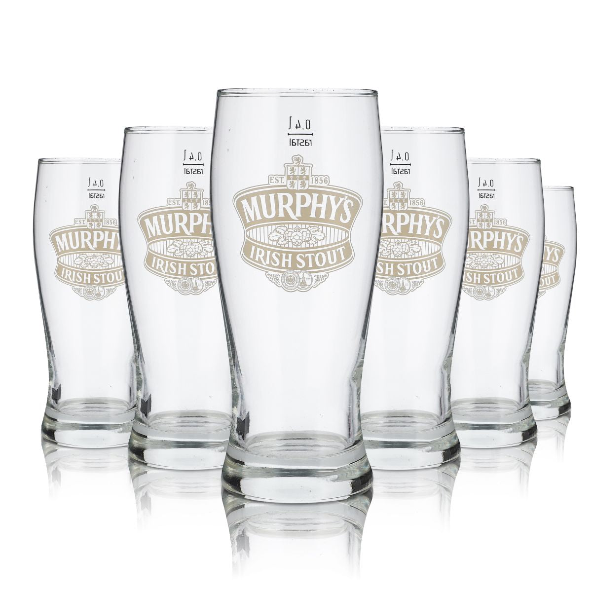 6x Murphys Glass 0,4l Half Pint Irish Stout Beer Cup Beer Glasses Set Brewery