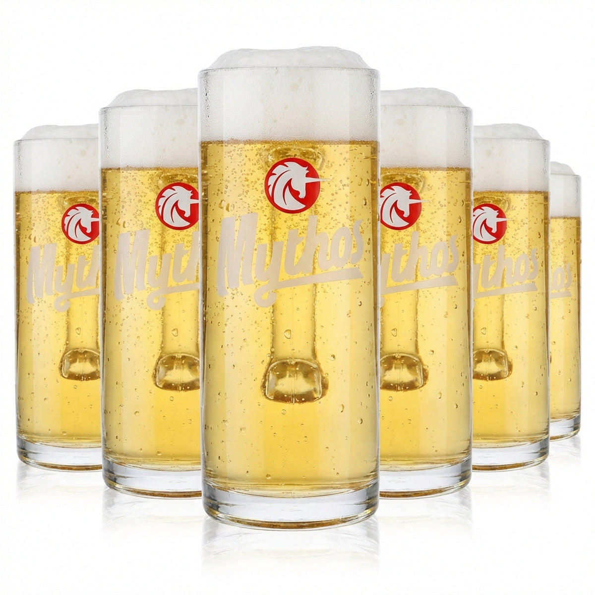 6x Mythos Beer Glass 0.5l Mug Beer Steek Beer Mug Beer Mugs
