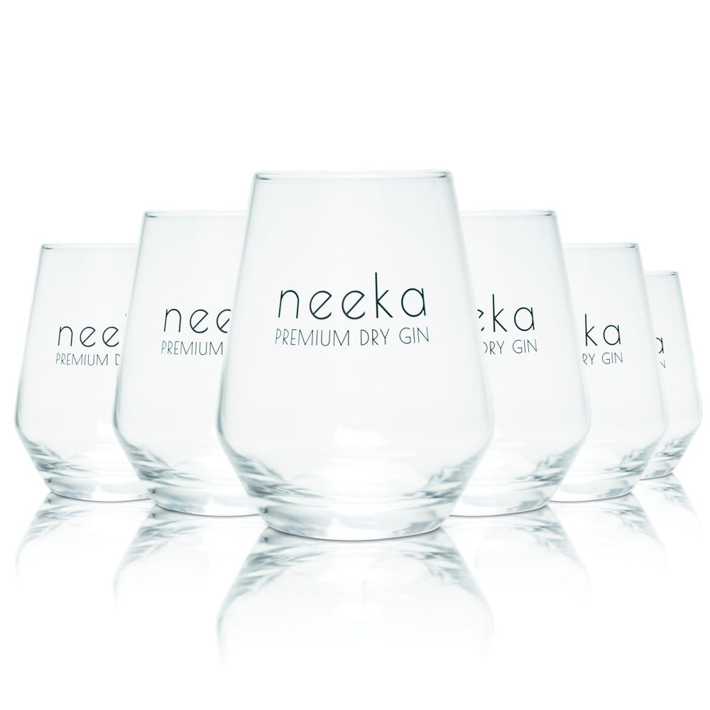 6x Neeka Gin Glass 0,38l Tumbler Glasses Longdrink Gin Tonic Glasses Set Aperitif