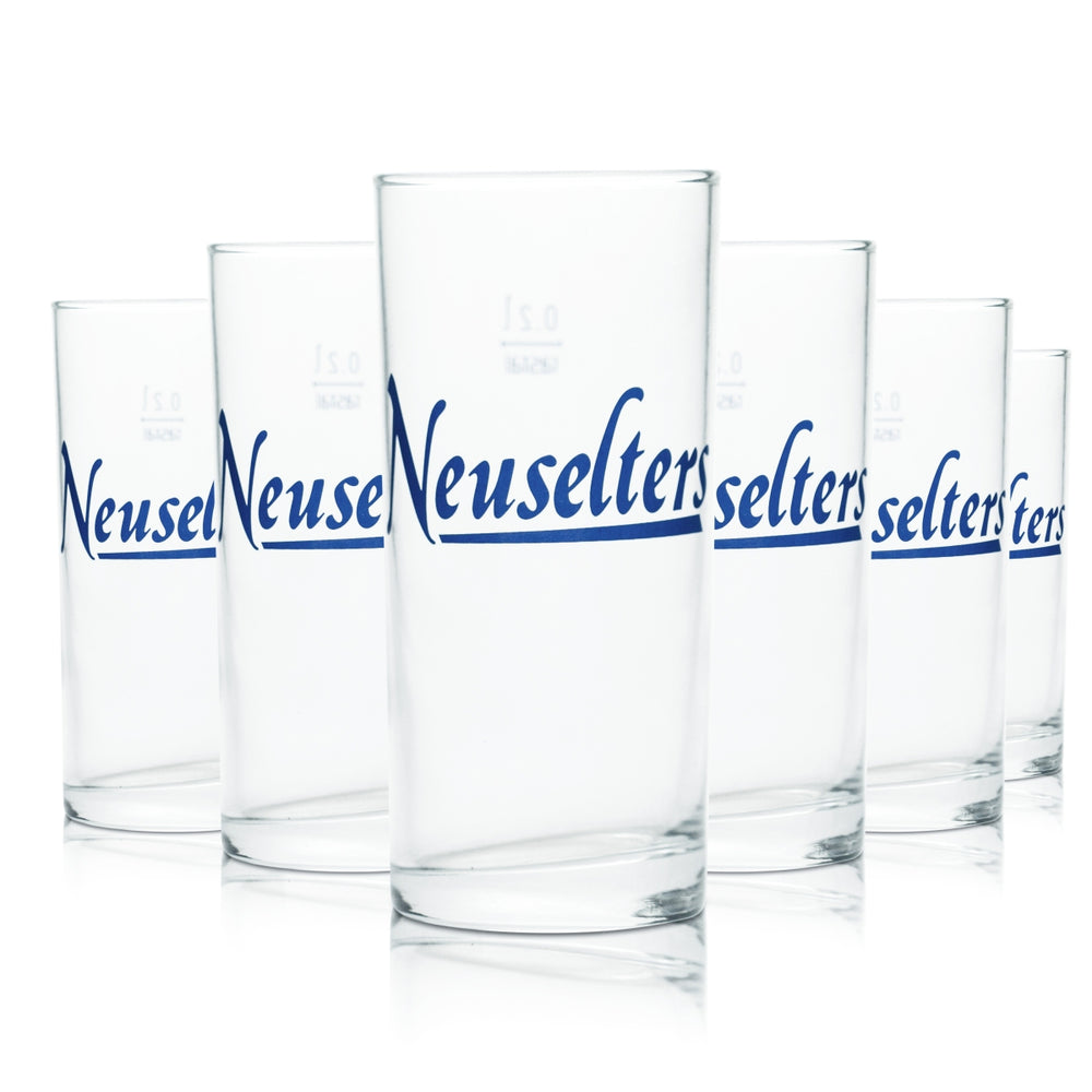 6x Neuselters glass 0.2 l tall tumbler Mineral water Sparkling water Juice Limeade