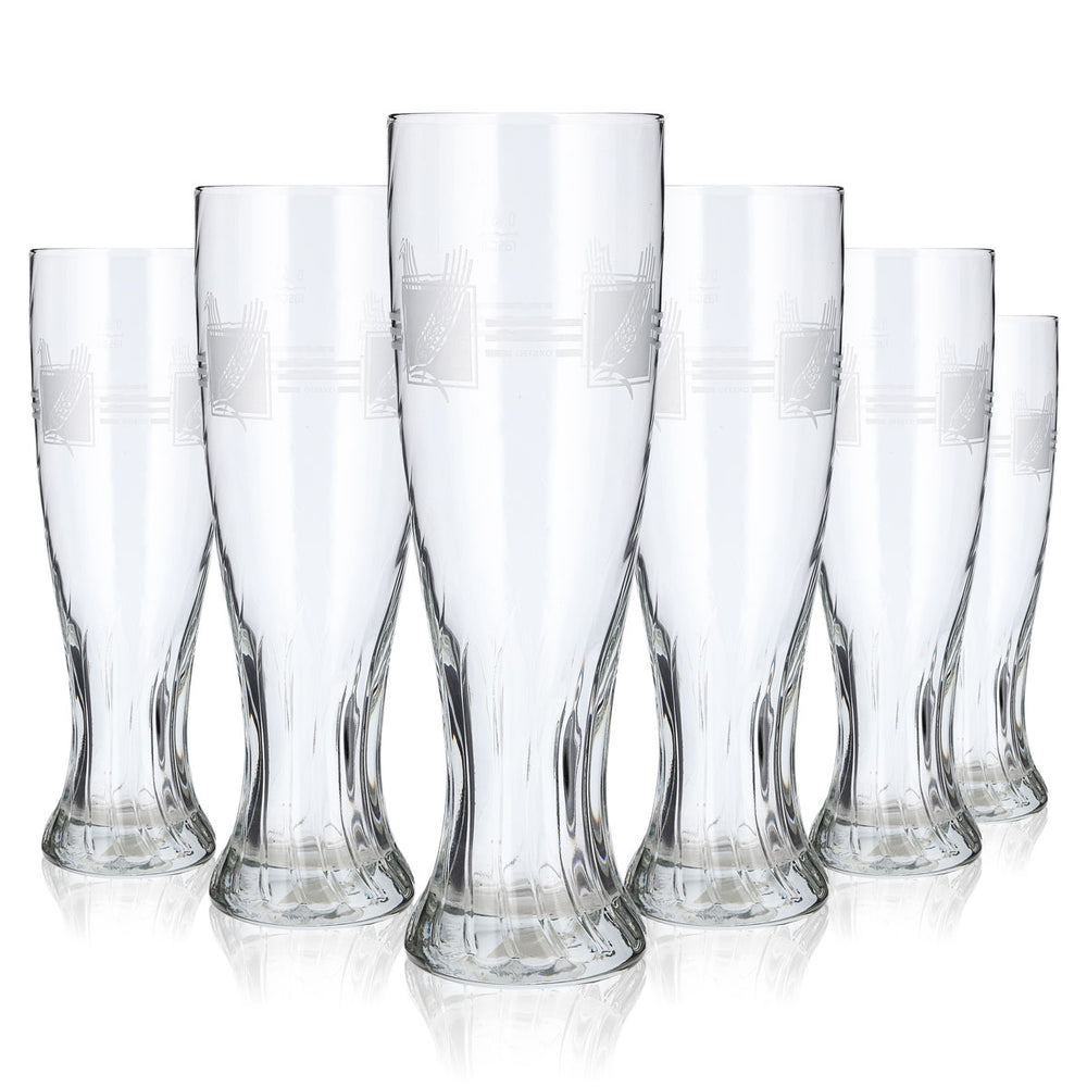 6 No Name Beer Glasses, 0.5 L, Goblet-Style, Grain Logo, Rastal, Gefako