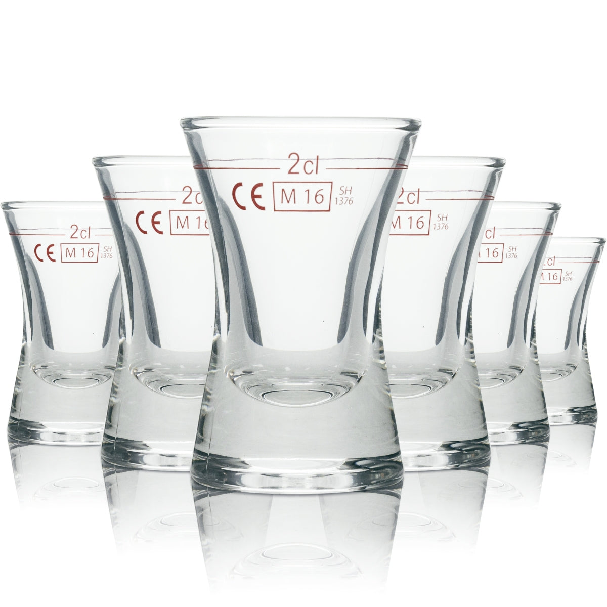 6x No Name Glass Shot Wachtmeister Stamper 2.8cl