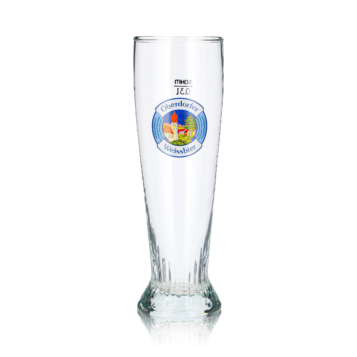 6 Oberdorfer Beer Glasses, 0.3 L, Wheat Beer, Relief Design, Sahm (Set of 6) – View 3