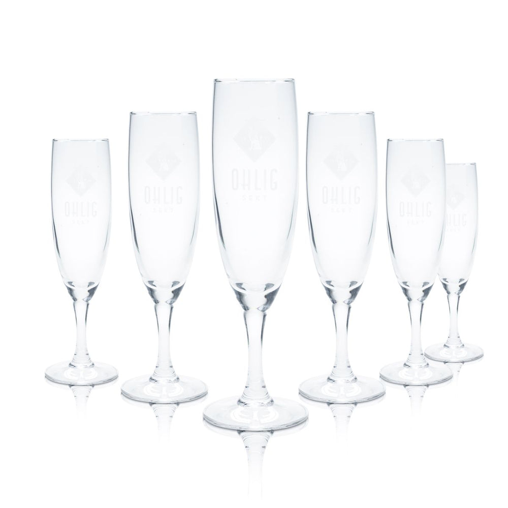 6x Ohlig champagne glass 0.1l champagne flute goblet champagne glass set oak