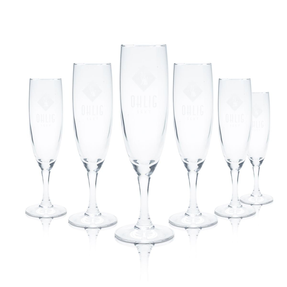 6x Ohlig champagne glass 0.1l champagne flute goblet champagne glass set oak
