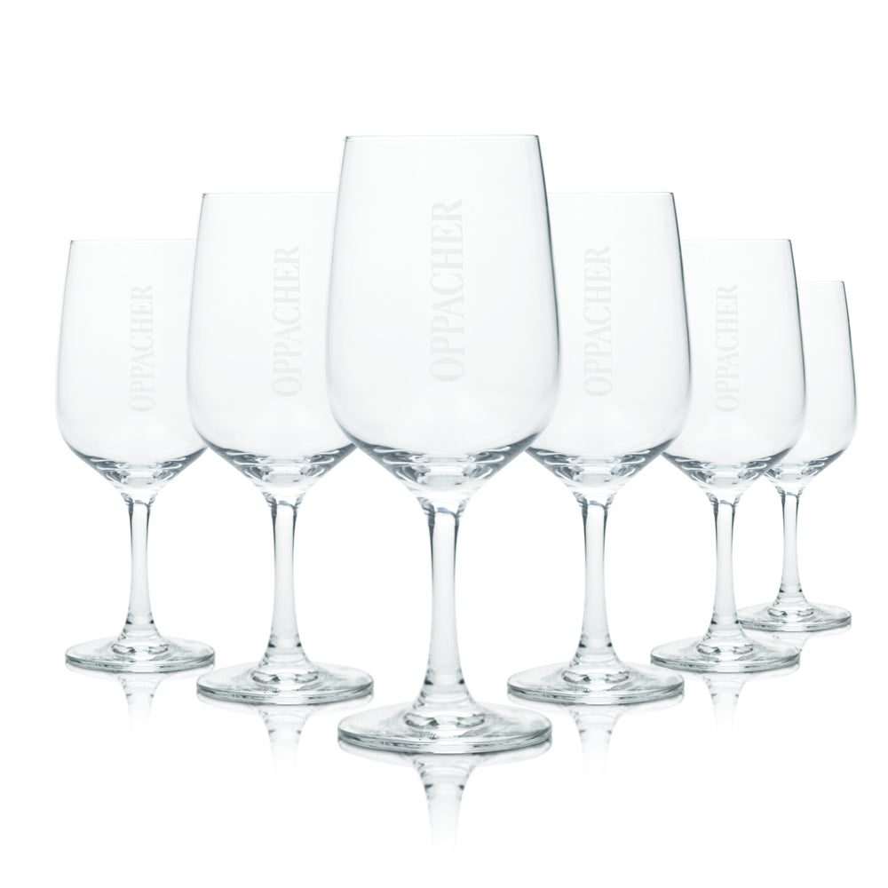 6x Oppacher glass 0.3l trophy goblet tulip glasses mineral water sparkling soda juice