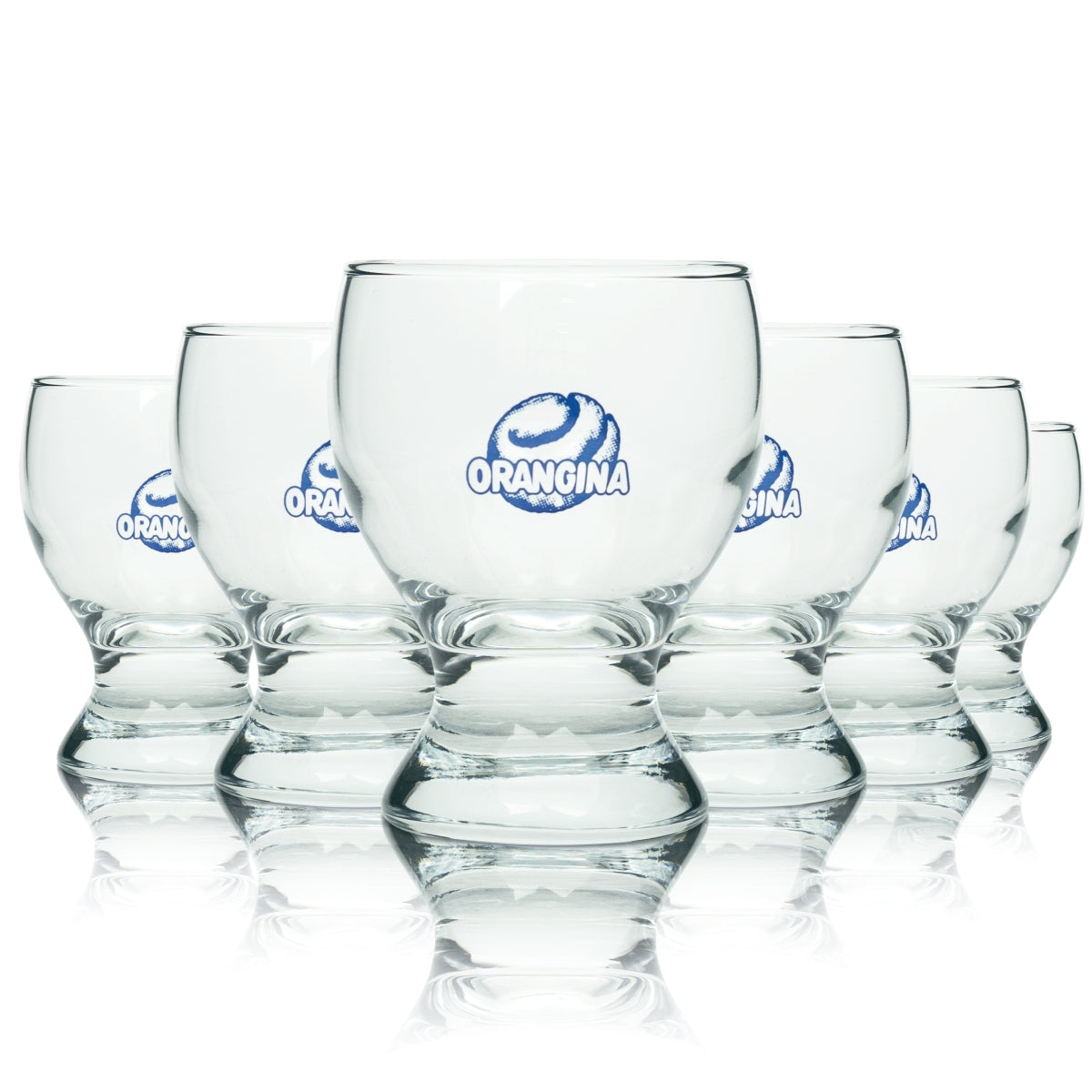 6x Orangina soft drink glass 0.2l cup Sahm Gastro collector's item glasses bar