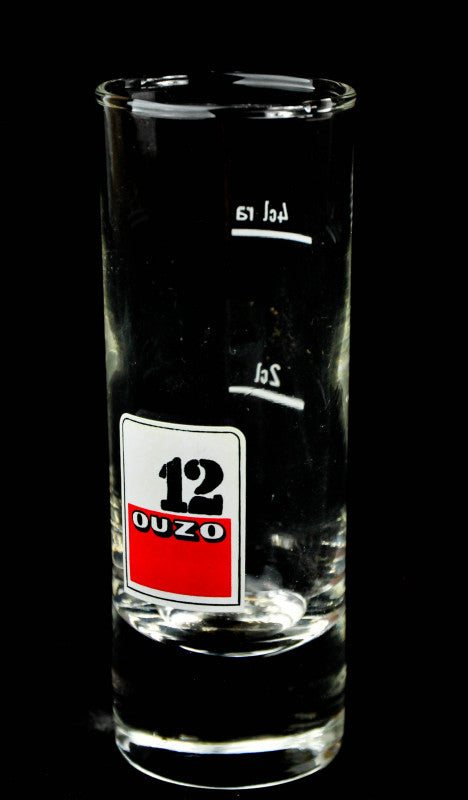 6x Ouzo Anise Liqueur Shot Stamper Short Glass "Ouzo12" 2cl, 4cl – View 2