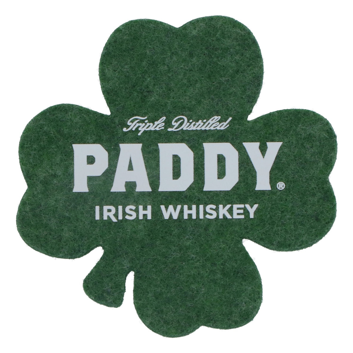 6x Paddy Whiskey Coasters Glass Coasters Felt Shamrock Shape Green – View 3
