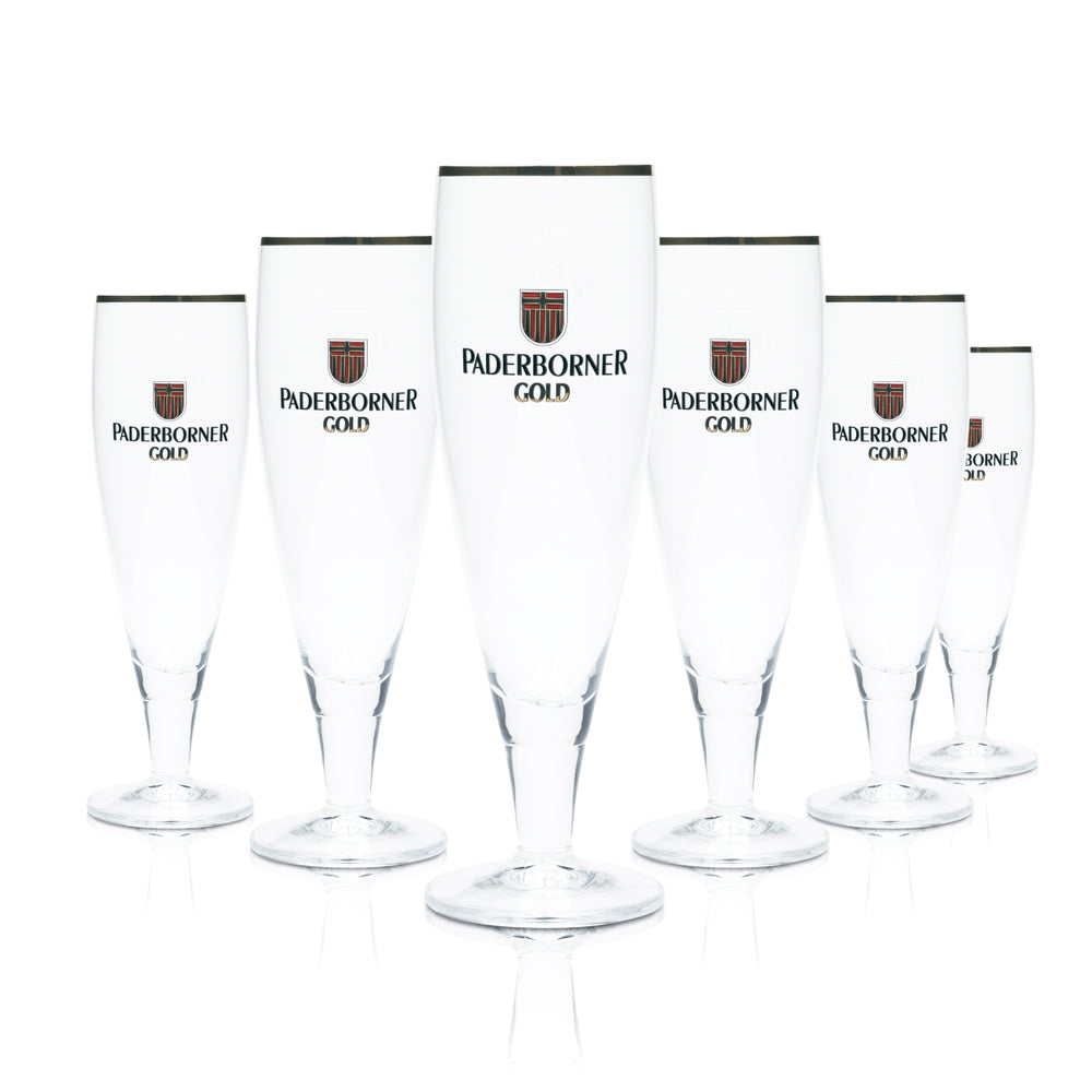 6x Paderborn beer glass 0.3l cup with gold rim Ritzenhoff glasses tulip stemmed glass