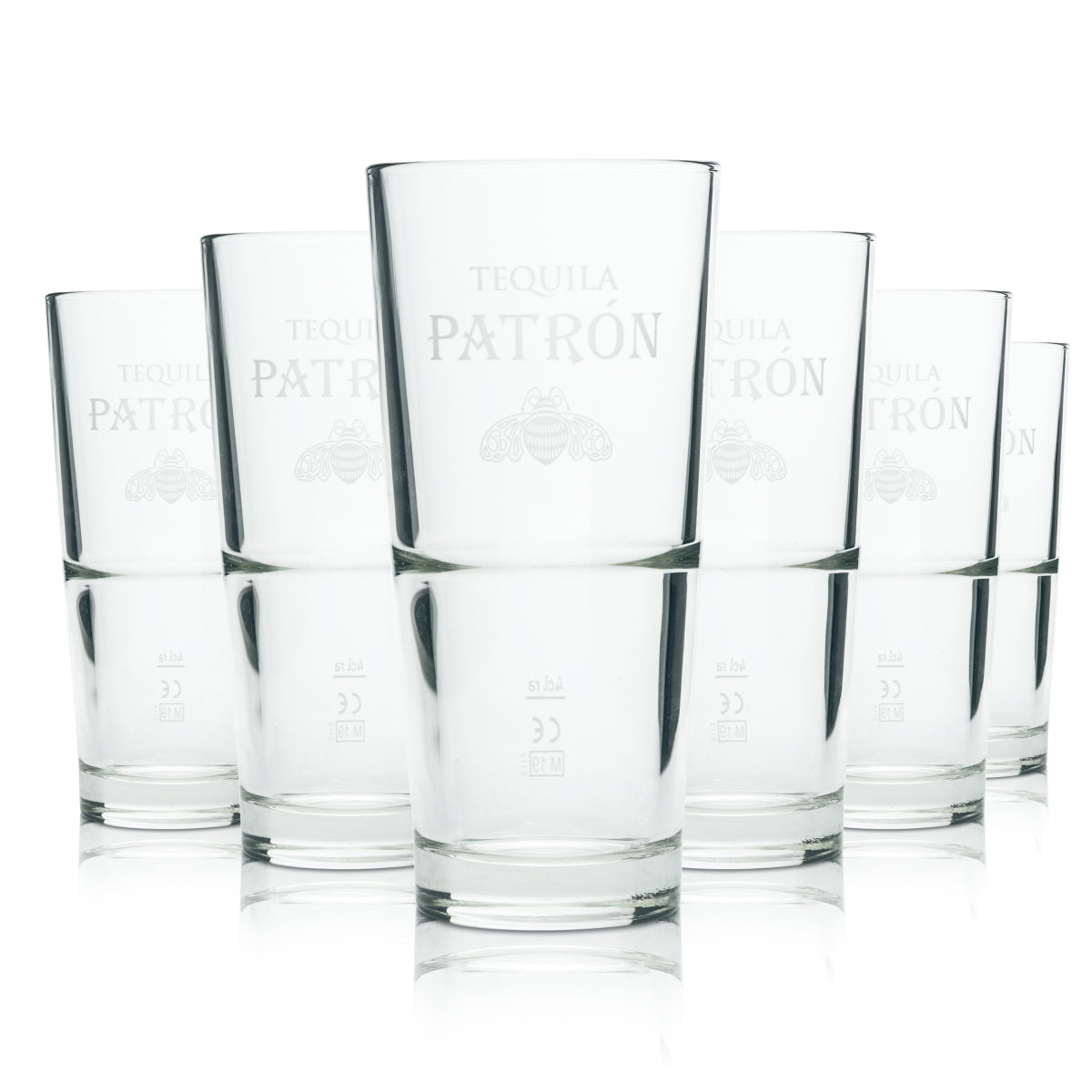6x Patron Glass 0.3l Long Drink Cocktail Glasses Stackable Gastro Long Drink Tequila