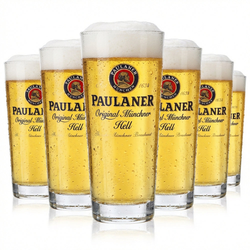 6x Paulaner beer glass 0.25l mug Beer glasses Frankonia Original Munich Hell