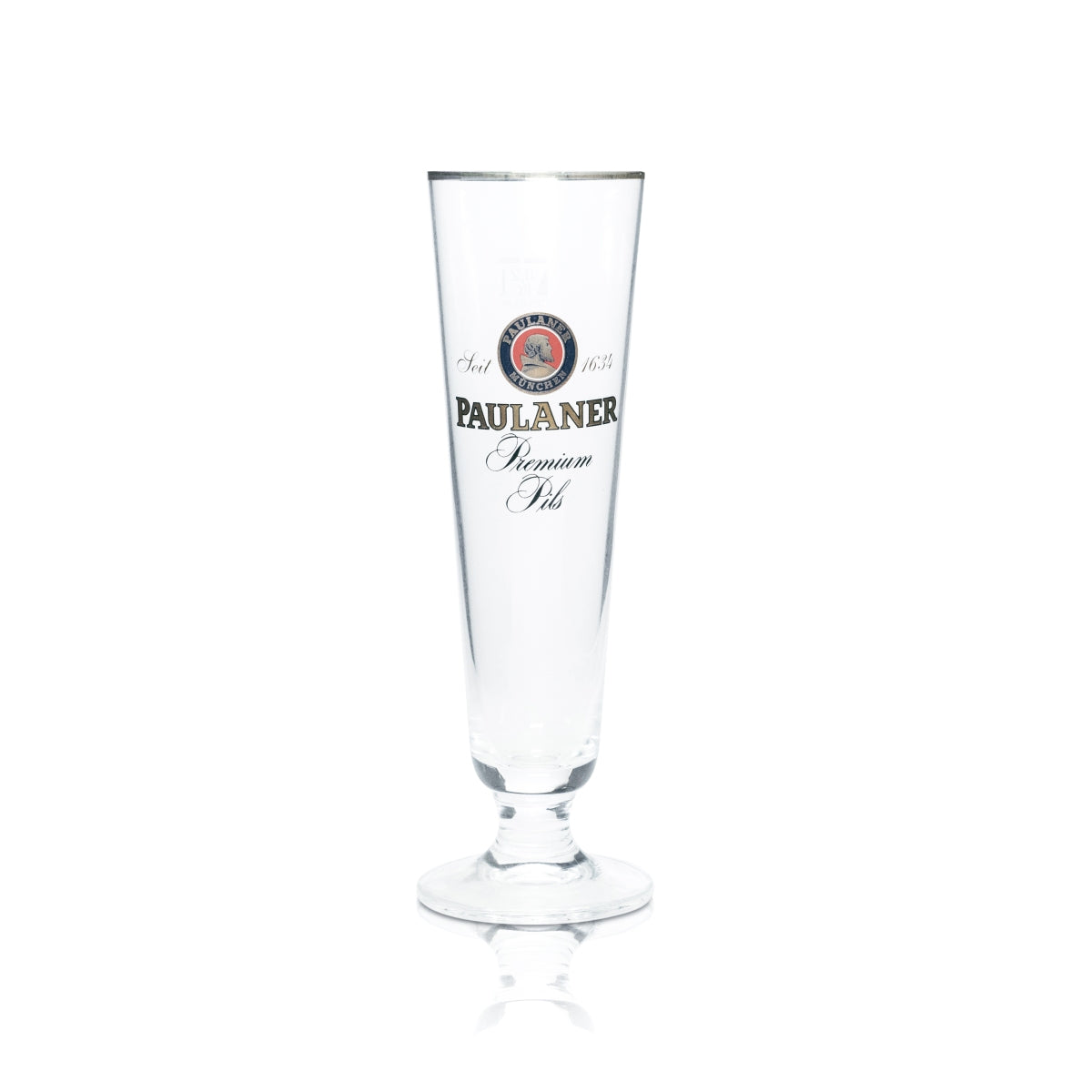 6x Paulaner beer glass 0.2 l tulip glass with gold rim, pilsner glasses, gastro brewery bar – View 4