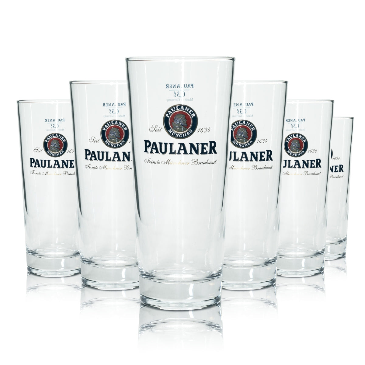 6x Paulaner beer glass 0.3l mug Frankonia Sahm Willi glasses Light brewery