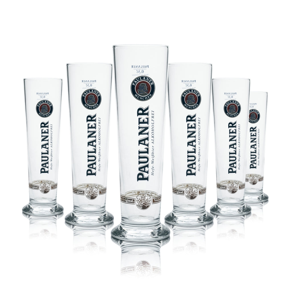 6x Paulaner Glass 0.3l Trophy Glasses Non-Alcoholic Beer Glasses Brewery Yeast Wheat