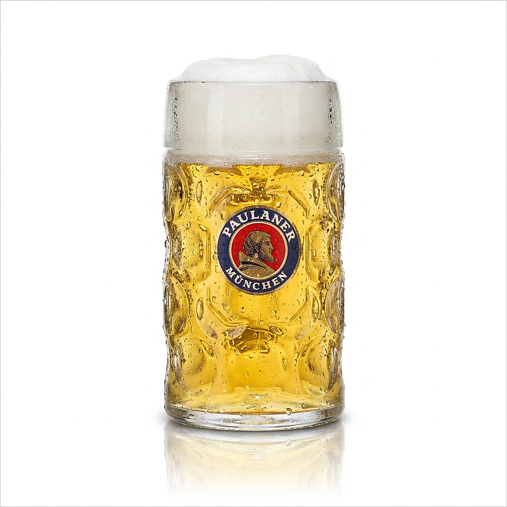 6x Paulaner beer mug glass B-WARE - 1l tankard glasses calibrated for catering