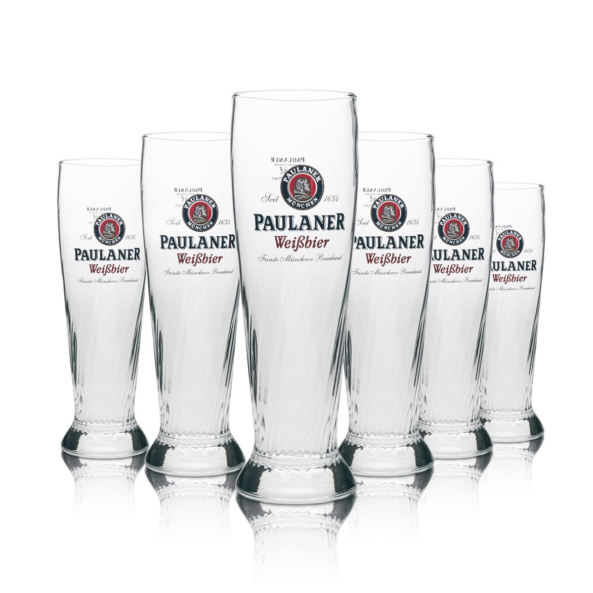 6x Paulaner wheat beer glass 0.3l yeast crystal wheat glasses Munich Bavaria Gastro – View 4