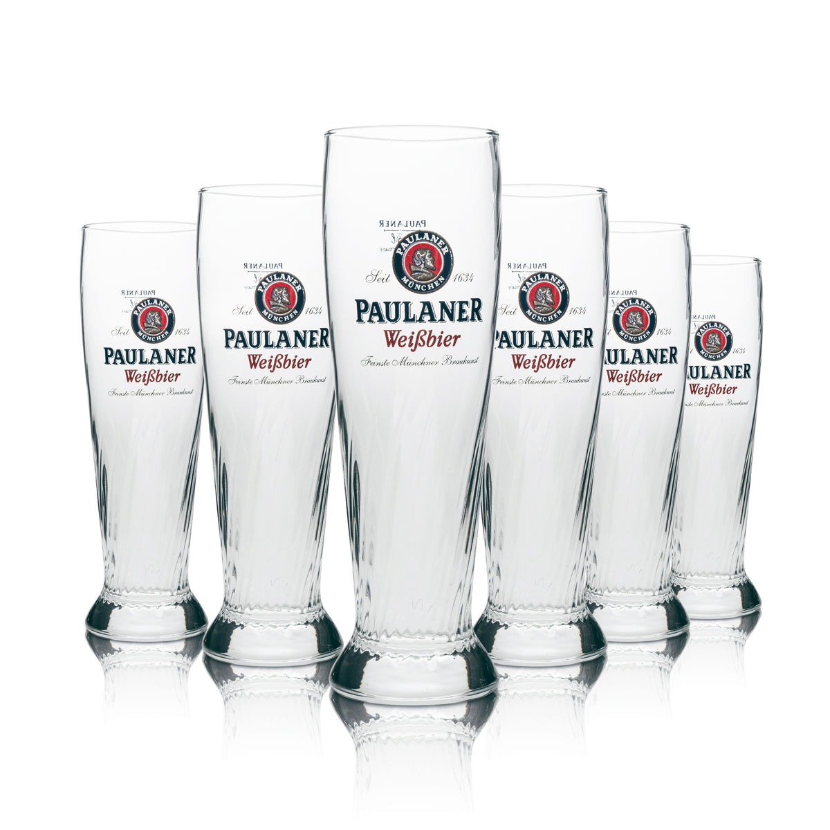 6x Paulaner wheat beer glass 0.3l yeast crystal wheat glasses Munich Bavaria Gastro – View 7