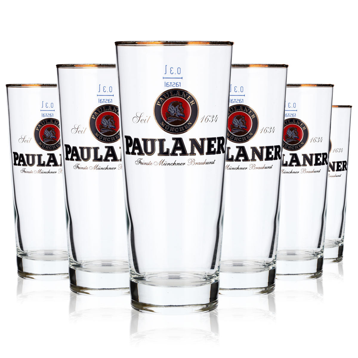 6x Paulaner Weissbier Glass Beer Glasses Frankonia 0.3l Willibecher – View 2