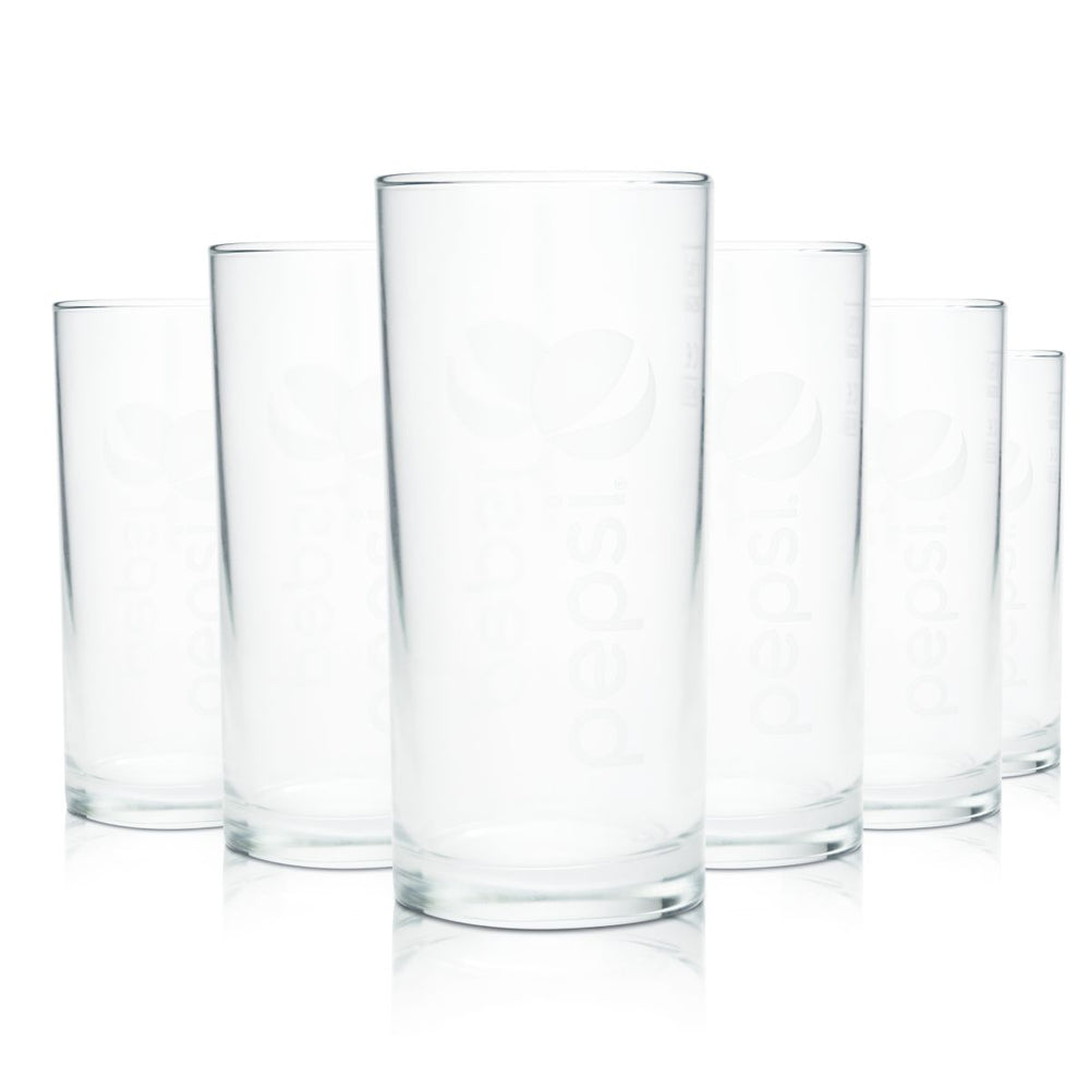 6x Pepsi Glass 0.25l Soft Drink Glasses Willi Beaker Drinking Glasses Limo Cola Water Glass