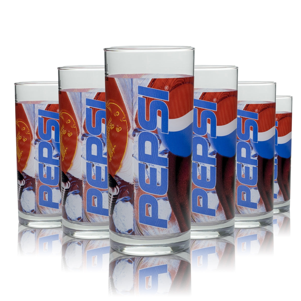 6x Pepsi Glass 0.5l Retro Mug "Music" Glasses Nostalgia Edition Collector's Cola