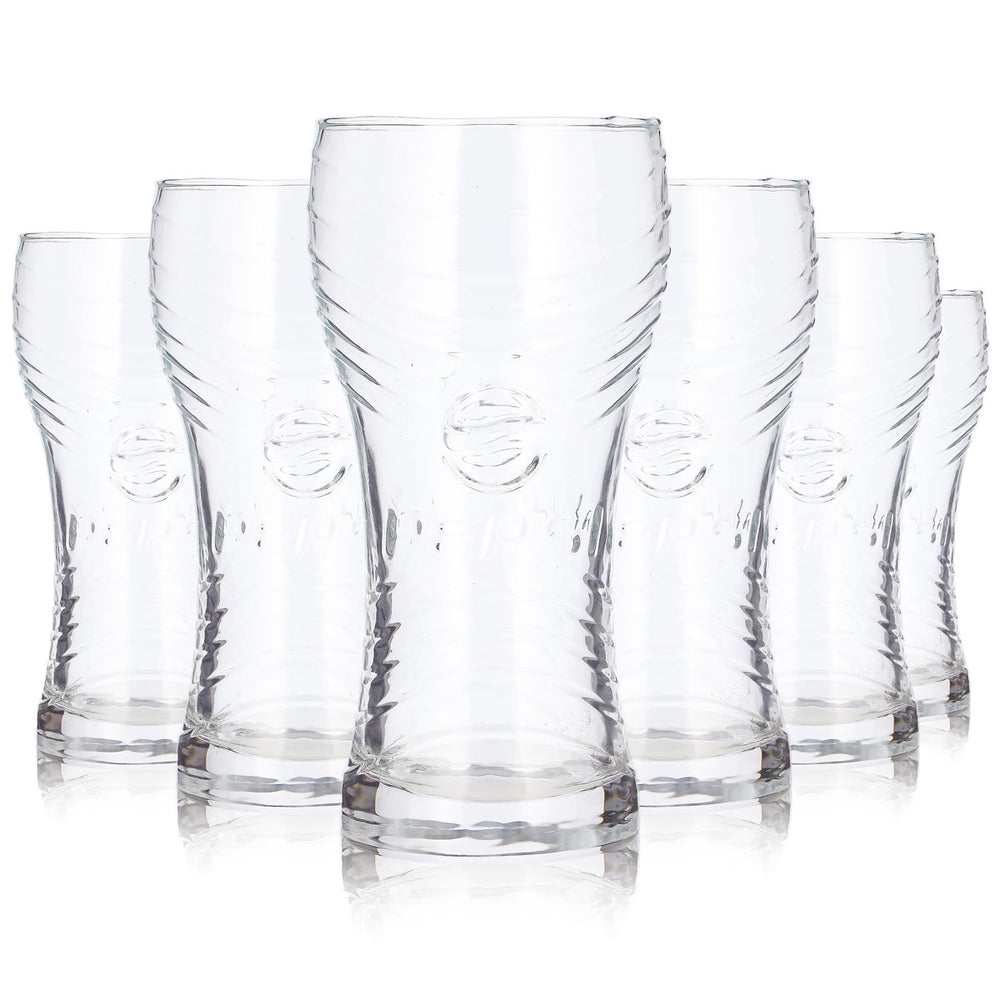 6 Pepsi Soft Drink Glasses, 0.33 L, Ribbed, Swung-Form (Set of 6)