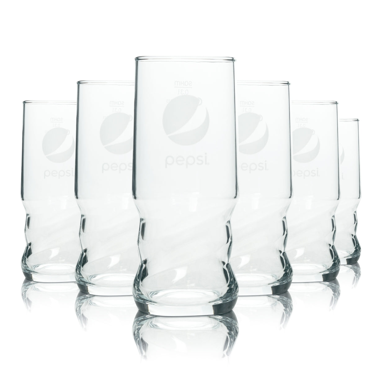 6x Pepsi soft drink glass 0.3l cup AXL long drink soda cola glasses catering bar