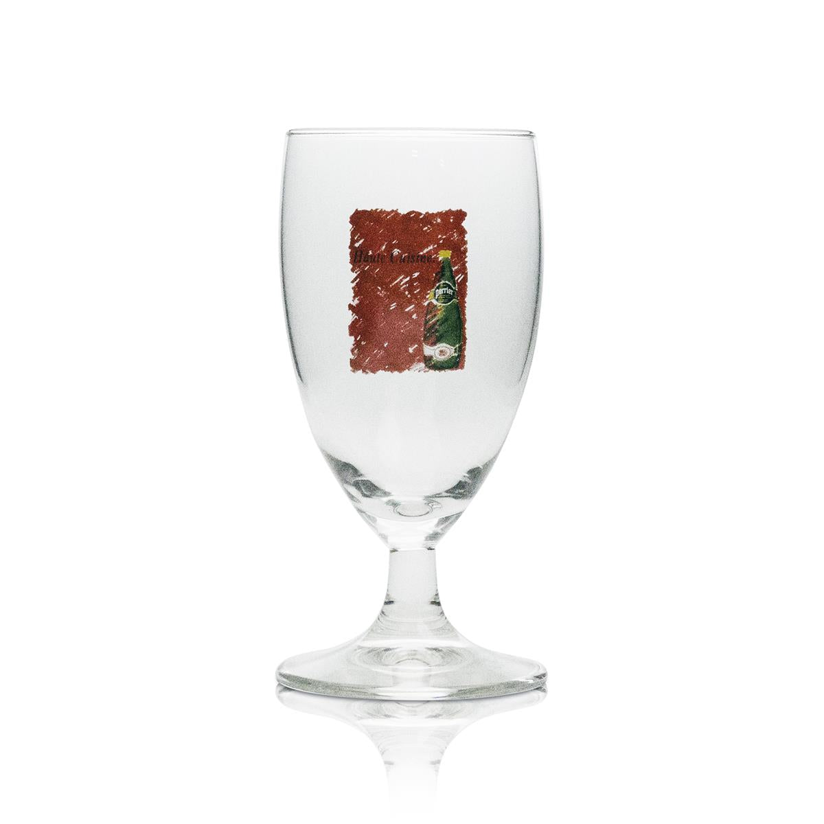 6x Perrier soft drink glass goblet, various designs – View 2