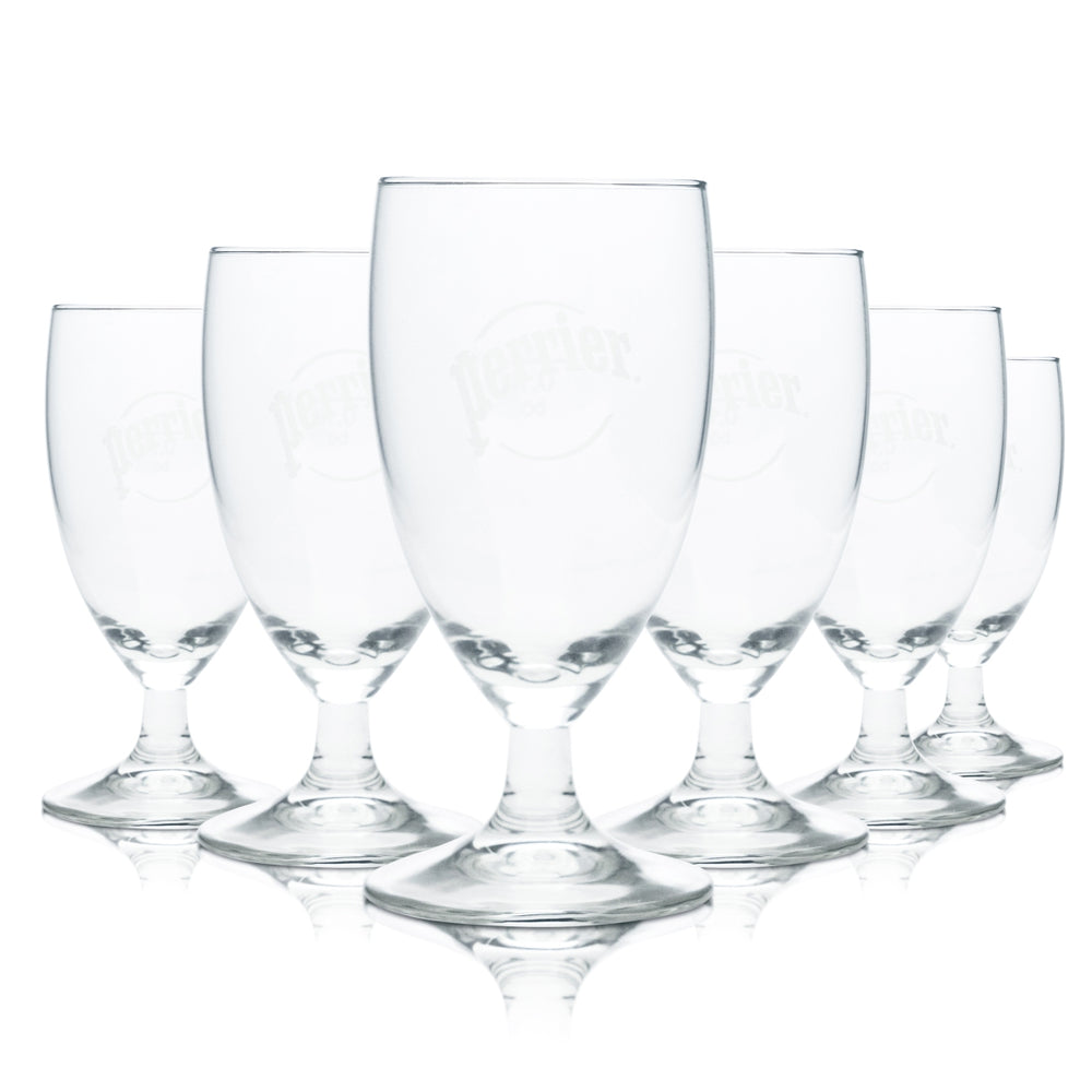 6x Perrier water glass 0.1l goblet glasses Mineral spring sparkling water Gastro Bar