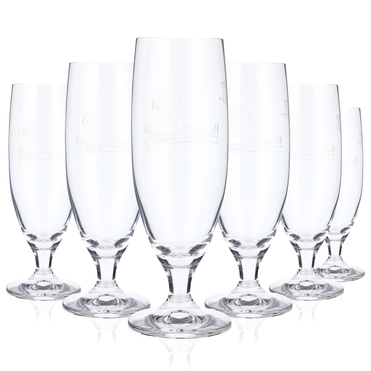 6x Pilsner Urquell beer glass 0.3l Beer glasses Goblet glass Relief in the base