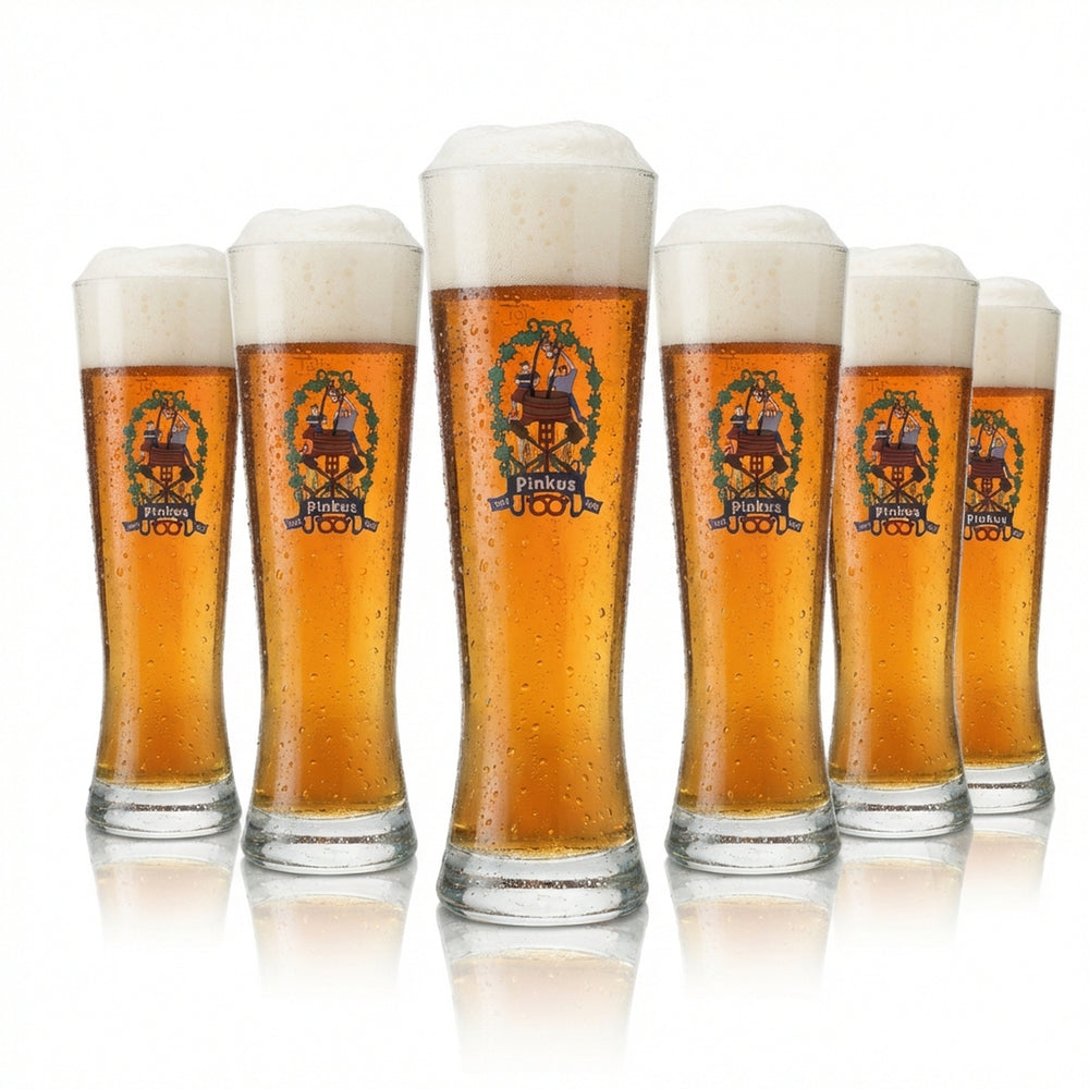 6x Pinkus Beer Glass Wheat 0.5l