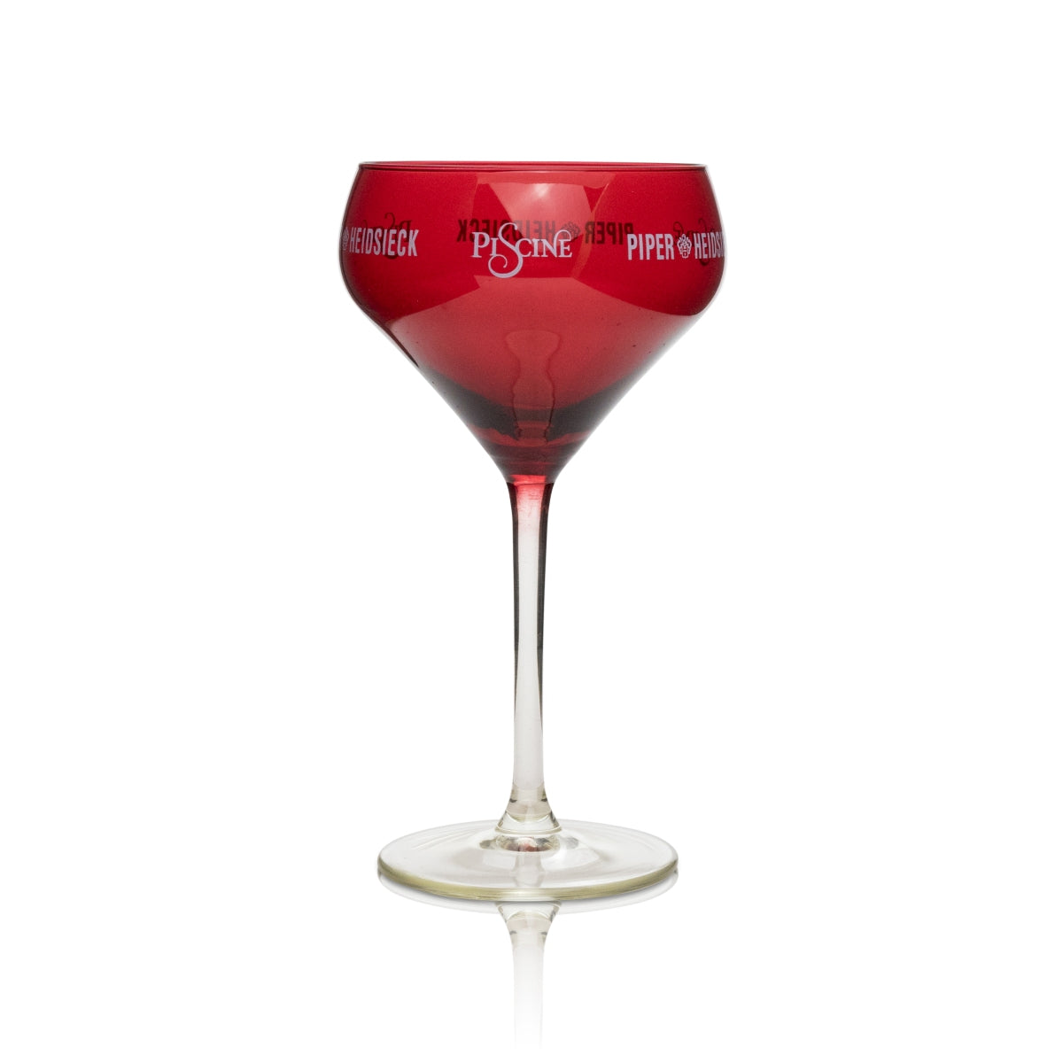 6x Piper-Heidsieck Champagne Glass Piscine Flute Red – View 3