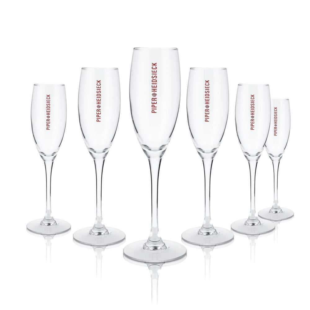 6x Piper Heidsieck Glasses Flute Champagne Glass, Flute Glass, 0.1l