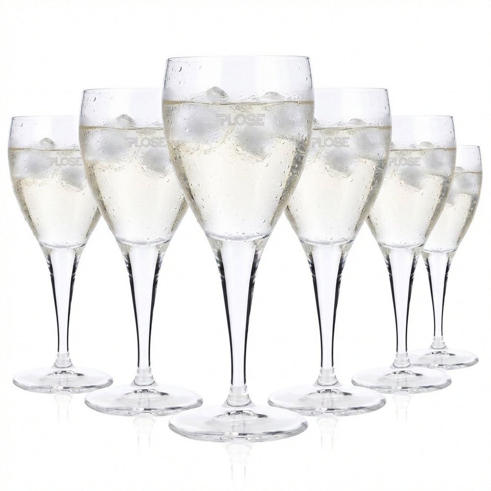 6x Plose water glass 0.23 l Goblet glasses Satin-finished logo None