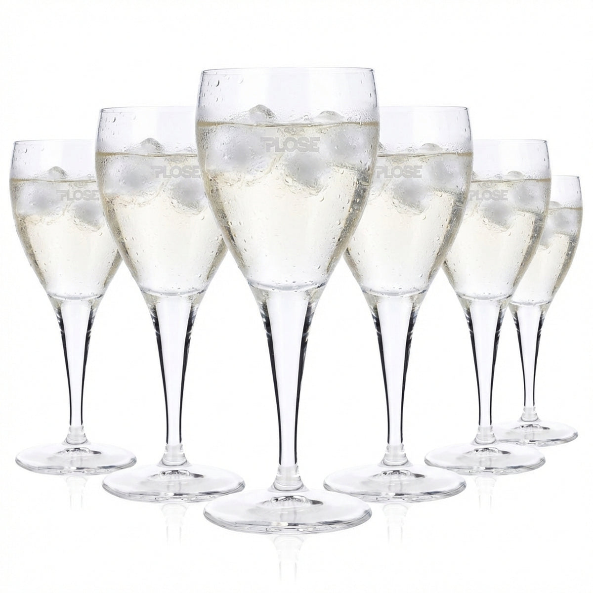 6x Plose water glass 0.23 l Goblet glasses Satin-finished logo None