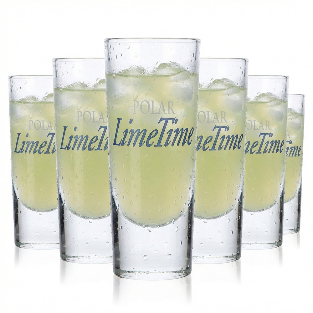 6x Polar Vodka Glass Vodka Glasses 2cl/4cl Long Drink Glass "Lime Time" Rastal