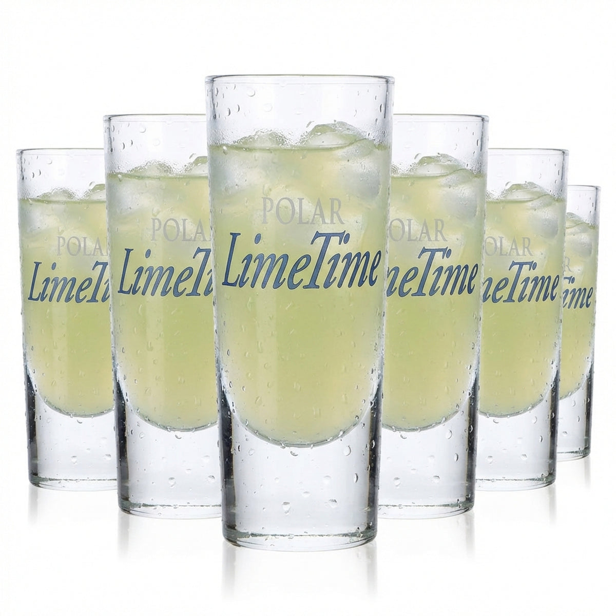 6x Polar Vodka Glass Vodka Glasses 2cl/4cl Long Drink Glass "Lime Time" Rastal