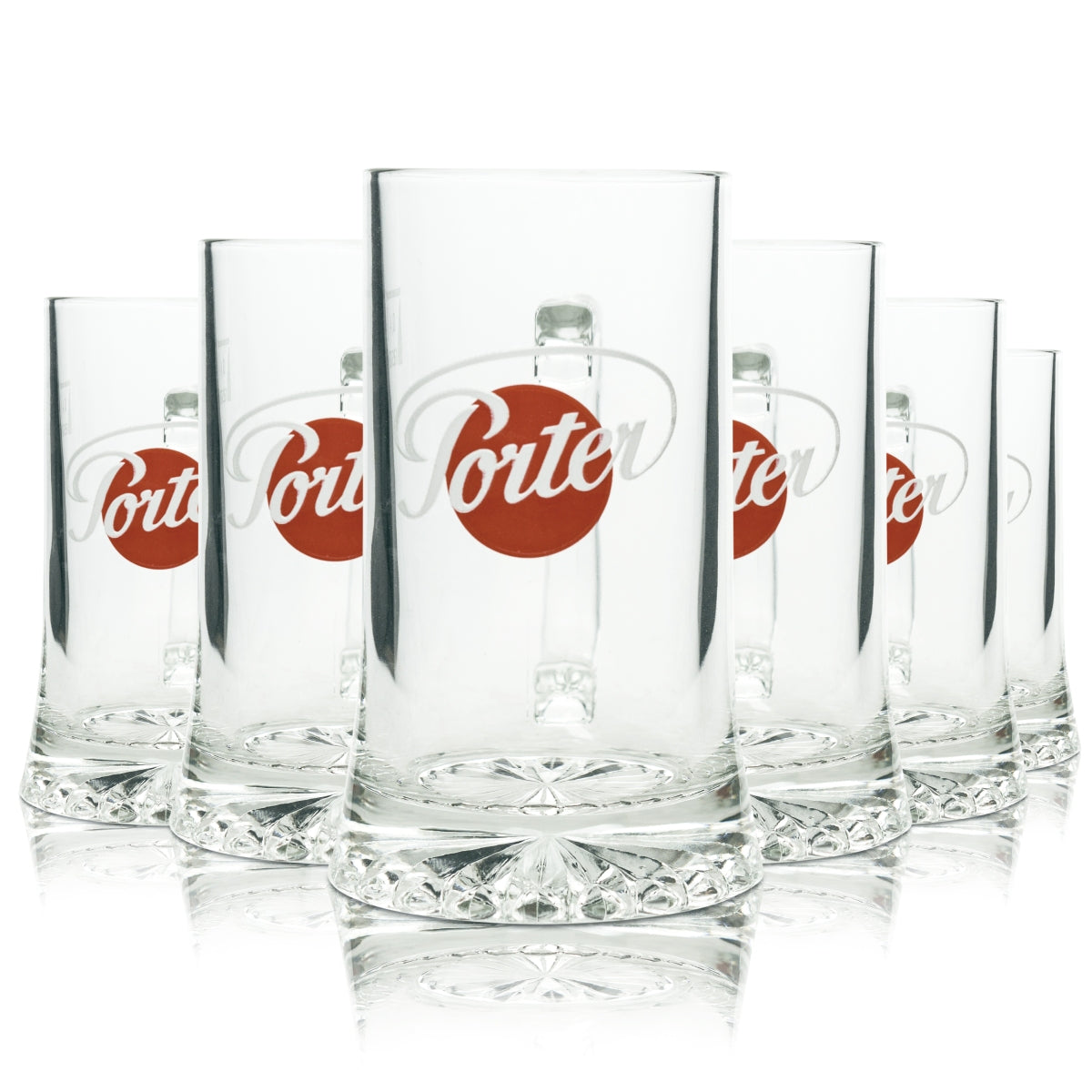 6x Porter Beer Glass 0.4l Mug Relief Rastal Seidel Handle Glasses Pils Export Bar