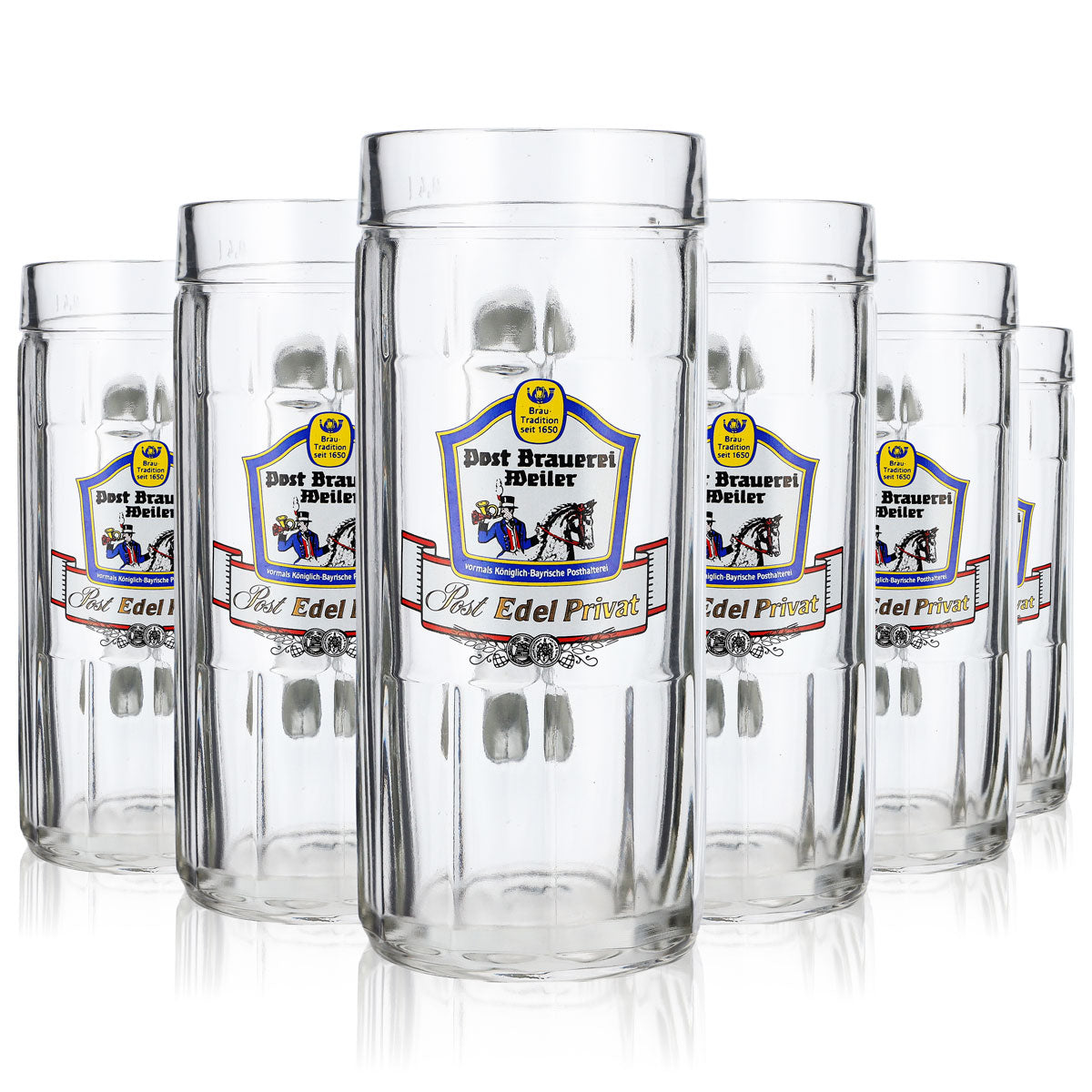 6x Post Brewery Weiler Beer Glass Beer Mug 0.4l Jug Rastal Fralkenstein – View 7