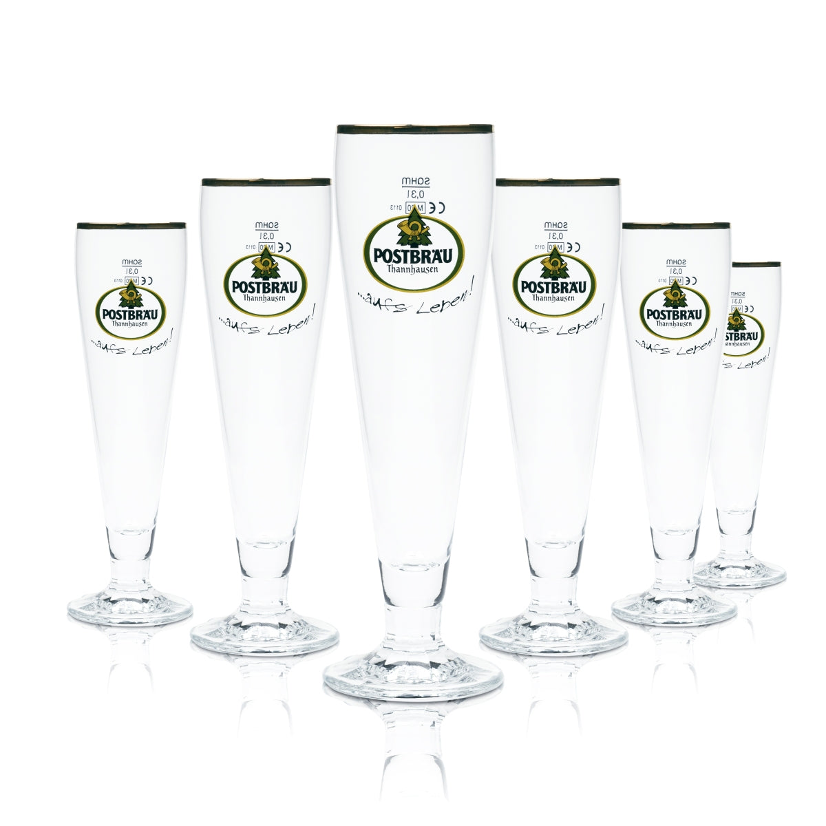 6x Postbräu beer glass 0.3l tulip trophy Ferrara Thannhausen glasses brewery beer