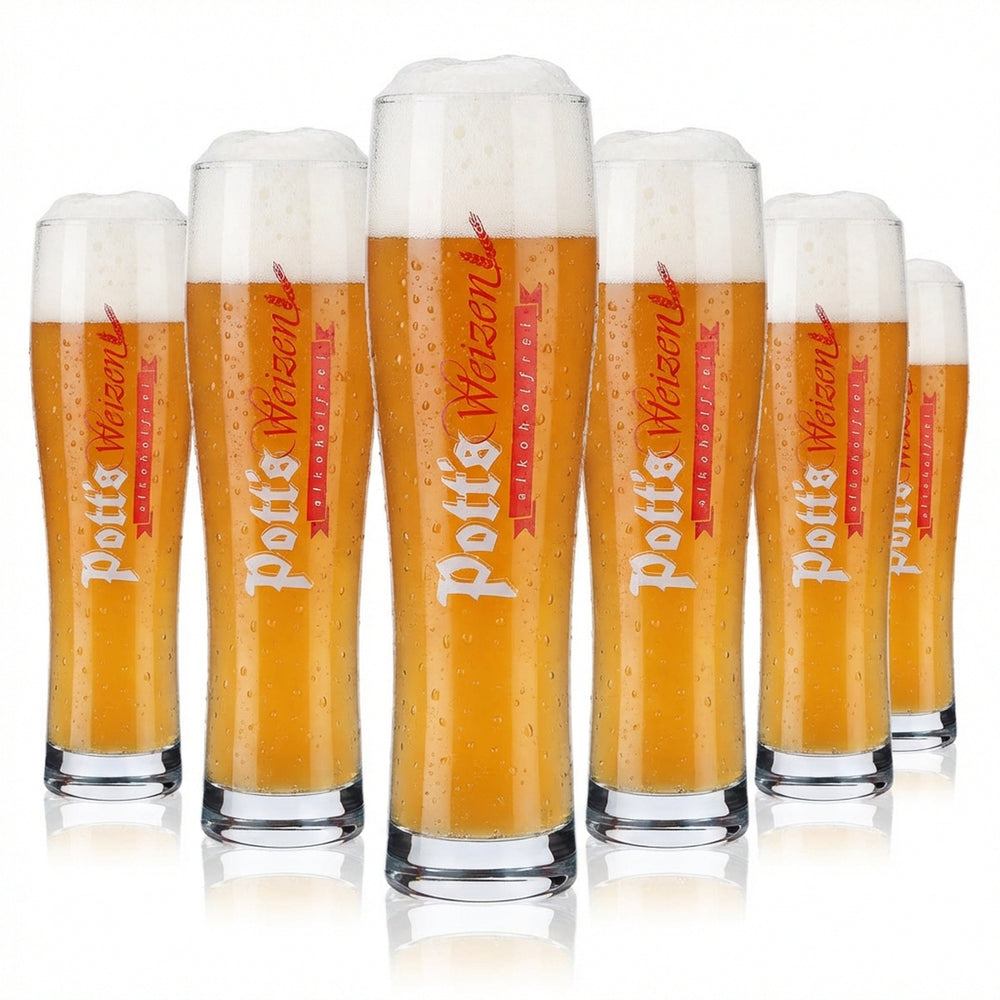 6x Potts beer glass 0.3l wheat beer glass wheat beer glasses non-alcoholic