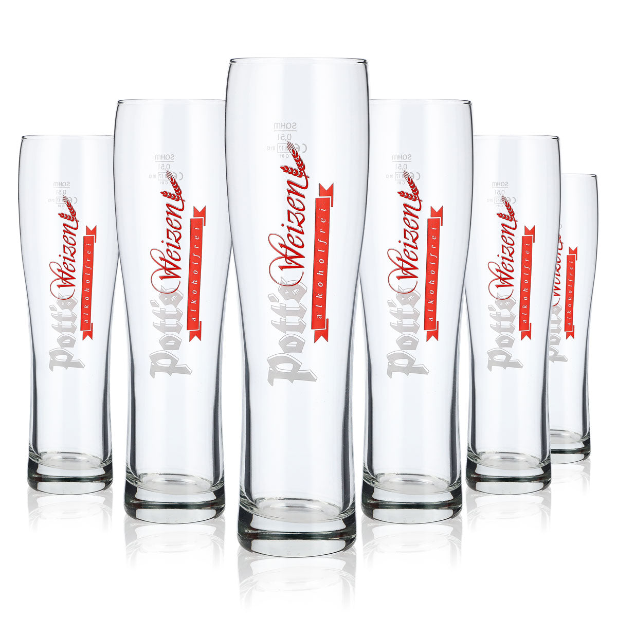 6x Potts beer glass 0.5l wheat beer glass wheat beer glasses non-alcoholic