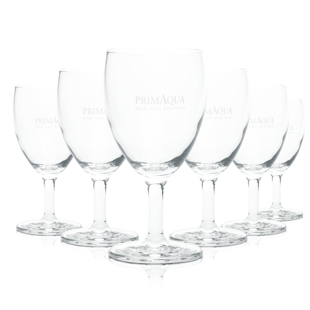 6x Prima Aqua Water Stem Glass 0.1l Goblet Tulip Flute Mineral Soda Juice Glasses