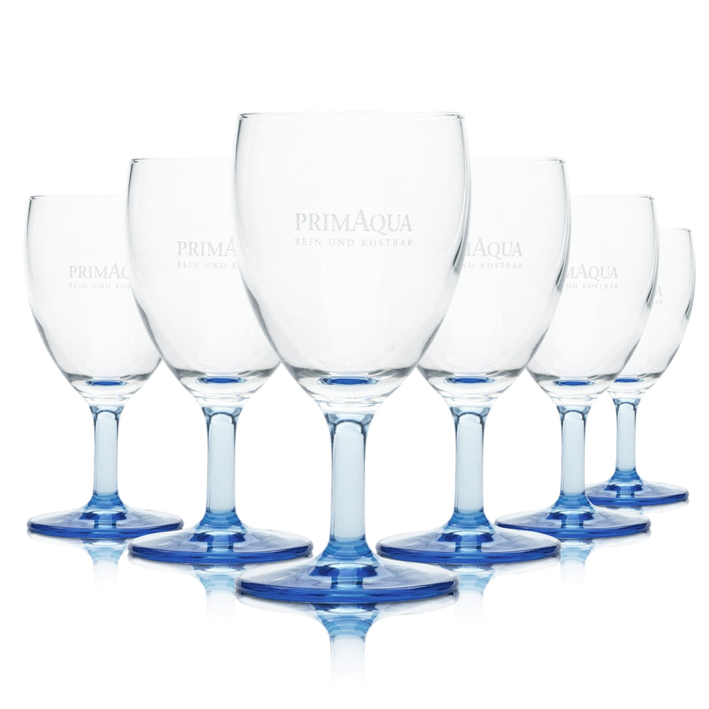6x Prima Aqua Water Stem Glass 0.1l Goblet Tulip Flute Rare Mineral Soda Glasses