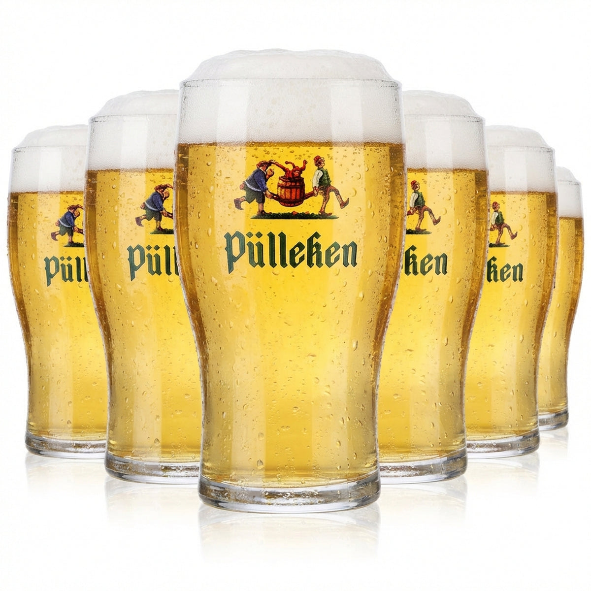 6x Pülleken beer glass 0.26 l Willi mug glass set Brewery