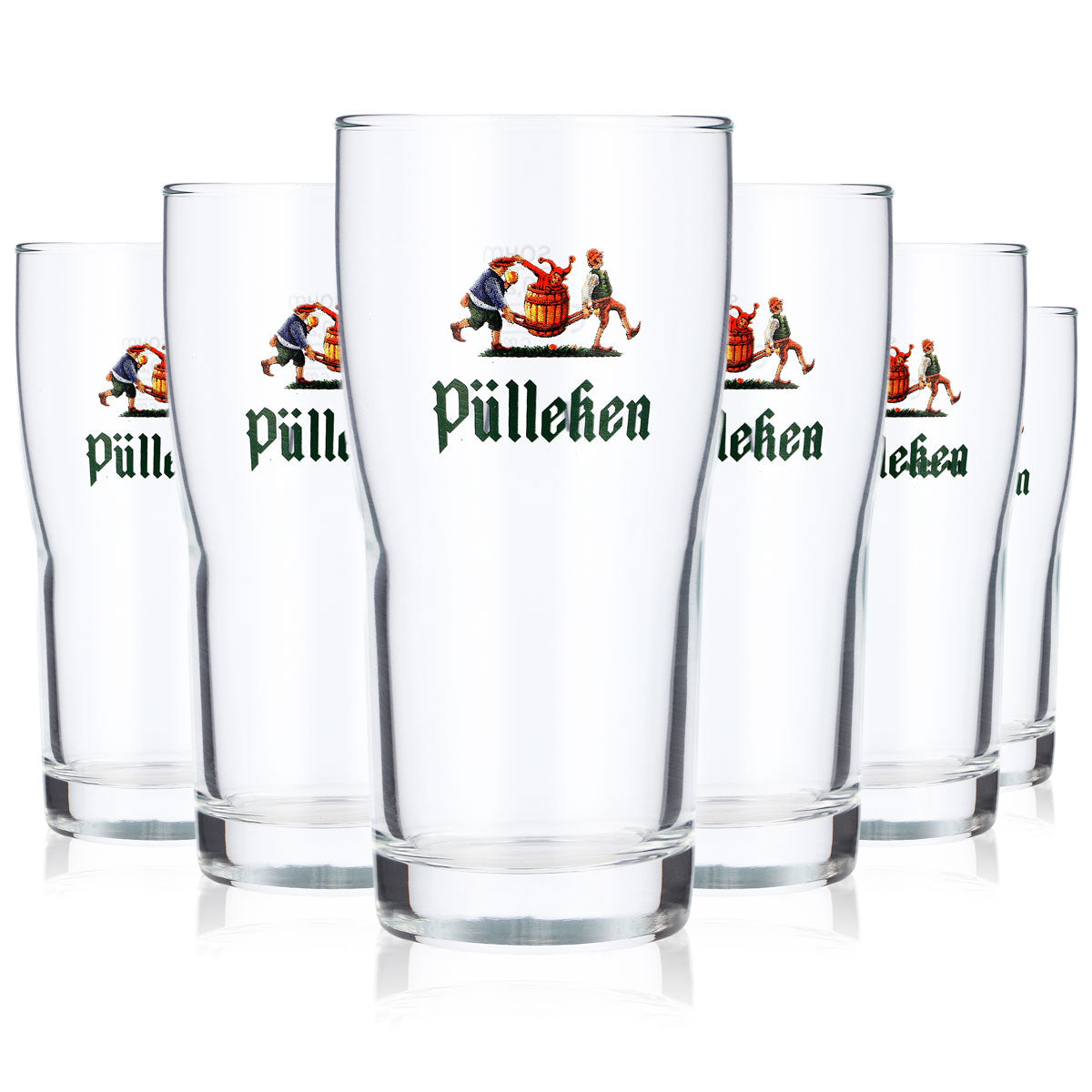 6 Pülleken Veltins Beer Glasses, 0.2 L, Sahm Brewhouse Beer Glasses, Willibecher (Set of 6)
