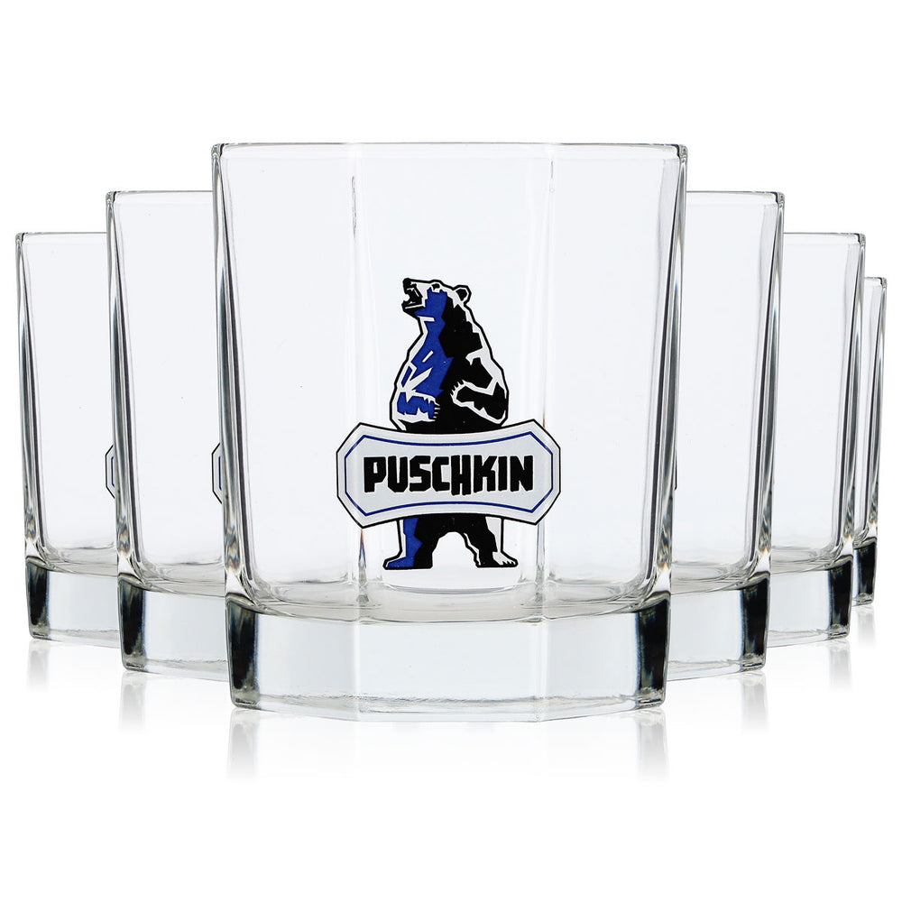 6 Puschkin Vodka Glasses, 4 cl Tumblers, Rastal Whiskey Glasses, Old Fashioned (Set of 6)