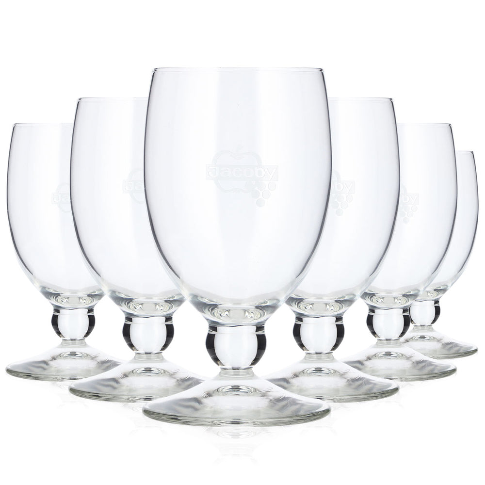 6 Rastal Water Glasses, 0.2 L, Tulip Shape, Jacoby Apple Logo, Beer Glass, Goblet