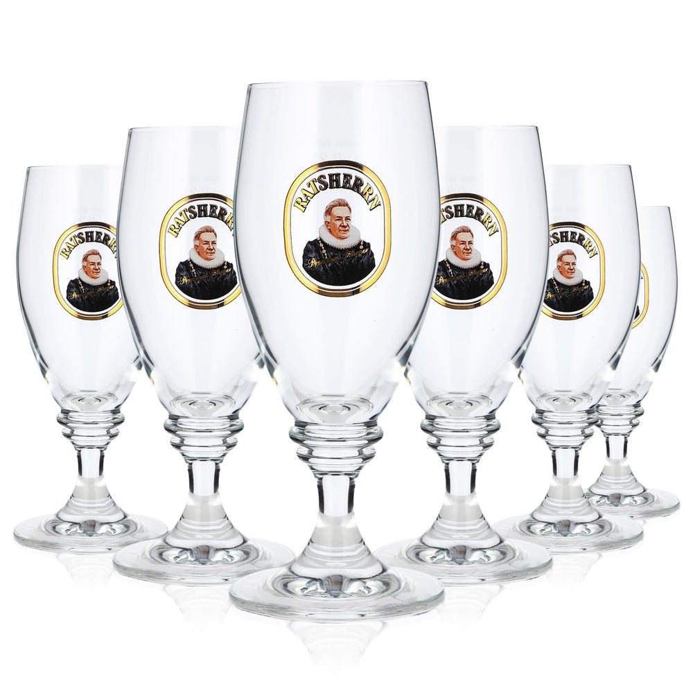 6x Ratsherrn Beer Glasses, 0.2 L, Tulip-Shaped, Deister Ritzenhoff Cristal (Set of 6)